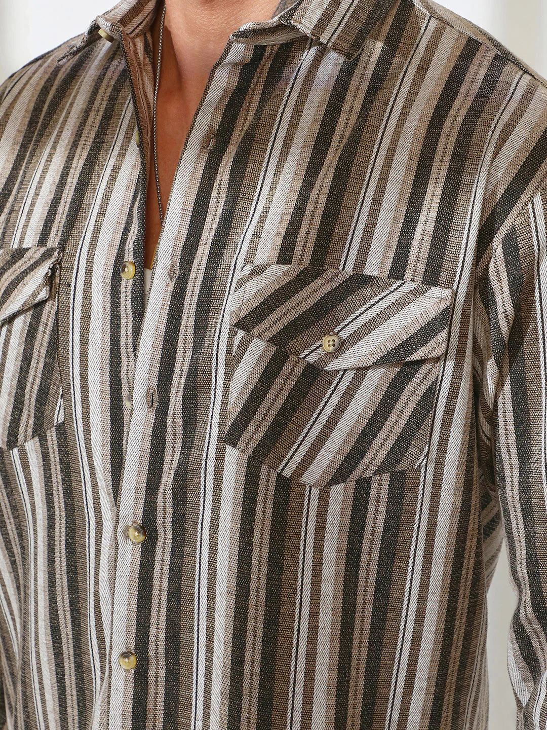 Multitrack Striped Oversized Shirt - Image 7