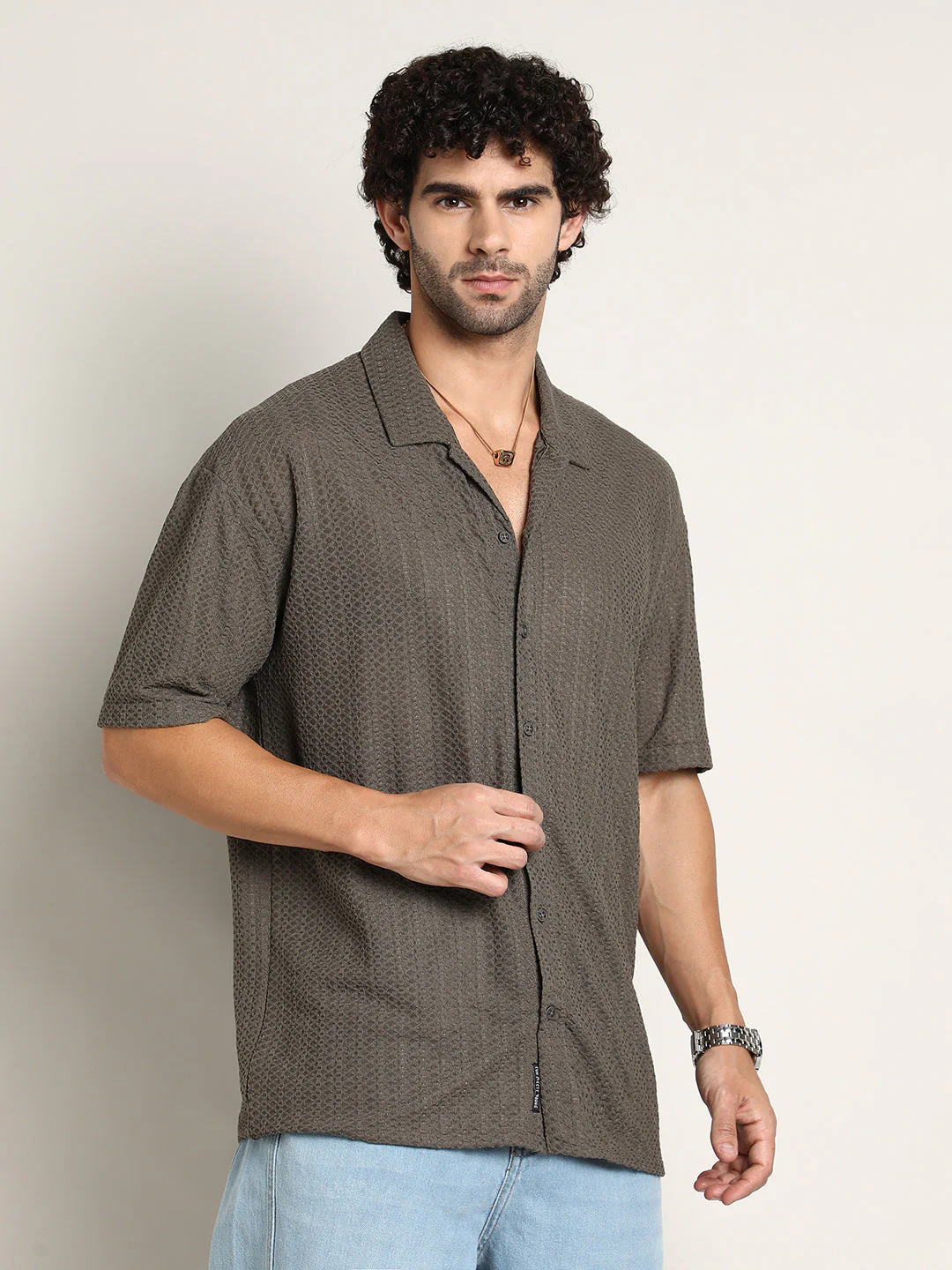 Zigzag-Helix Resort Oversized Shirt - Image 3
