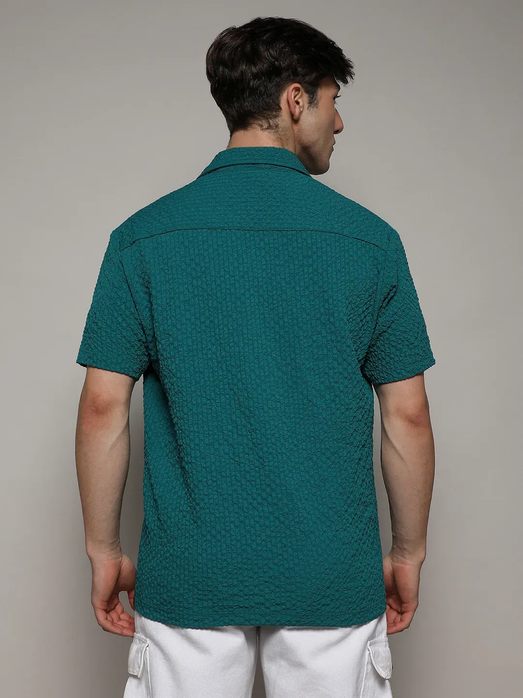 Self-Design Creased Striped Shirt - Image 4