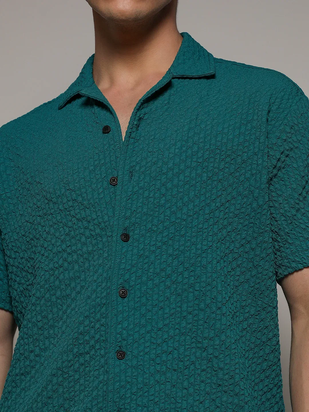 Self-Design Creased Striped Shirt - Image 7