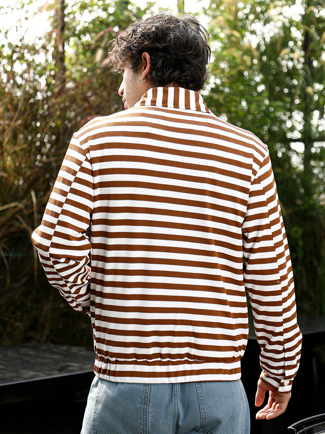 Candy-Striped Utility Bomber Jacket - Image 4