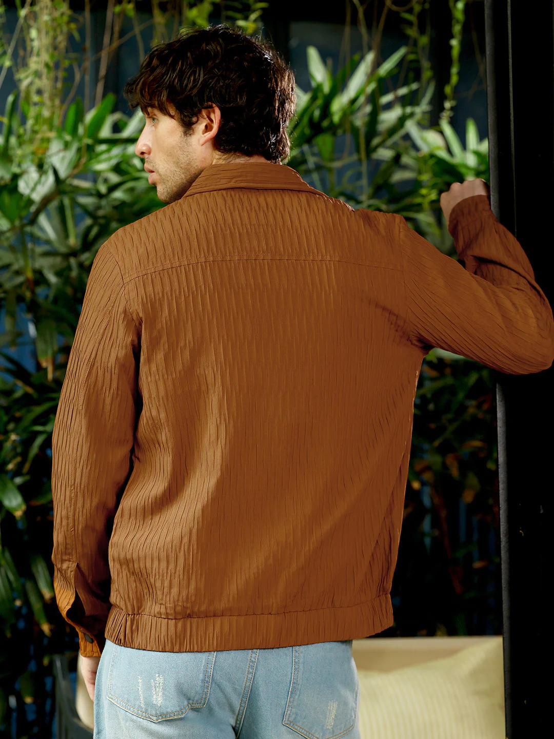 Crease-Tactile Bomber Jacket - Image 4