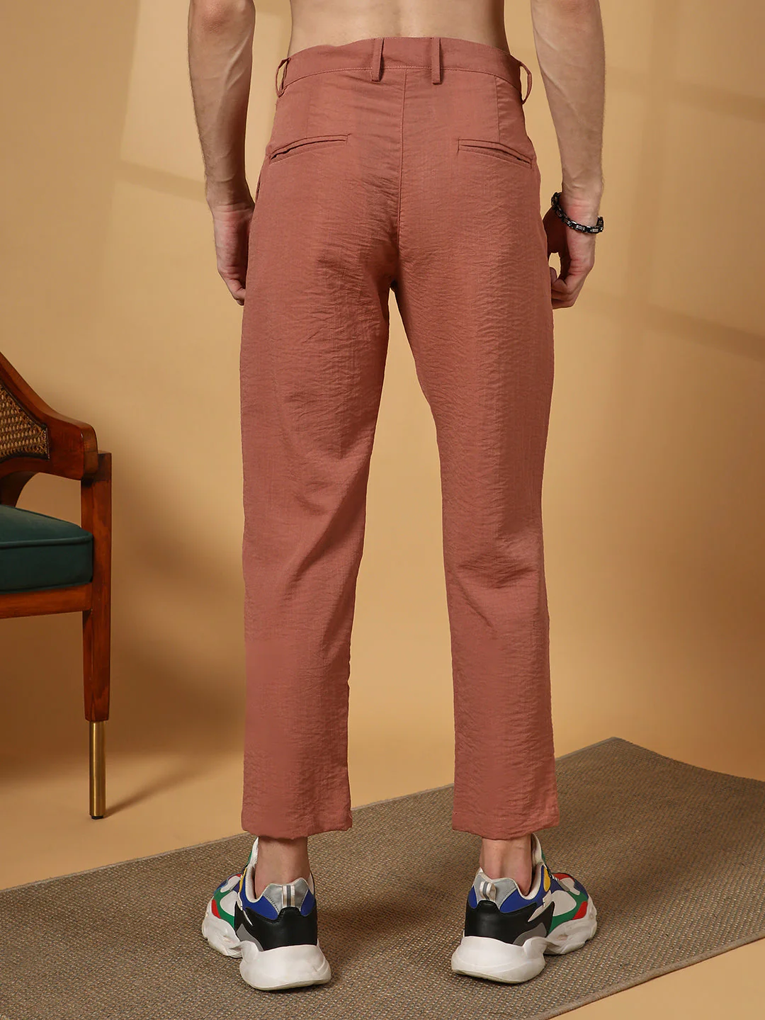 Lightweight - Crinkled Tailored Trousers - Image 4