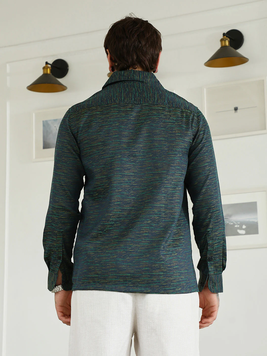 Textured Cotton Blend Slim Fit Shirt - Image 4