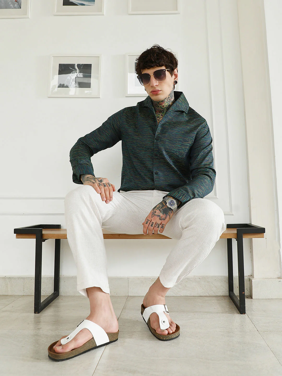 Textured Cotton Blend Slim Fit Shirt - Image 6