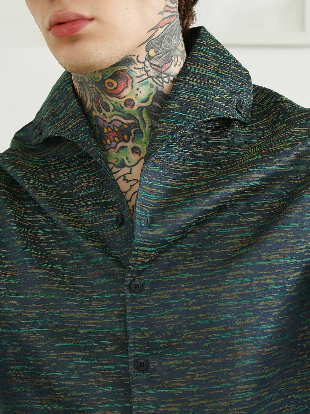 Textured Cotton Blend Slim Fit Shirt - Image 7