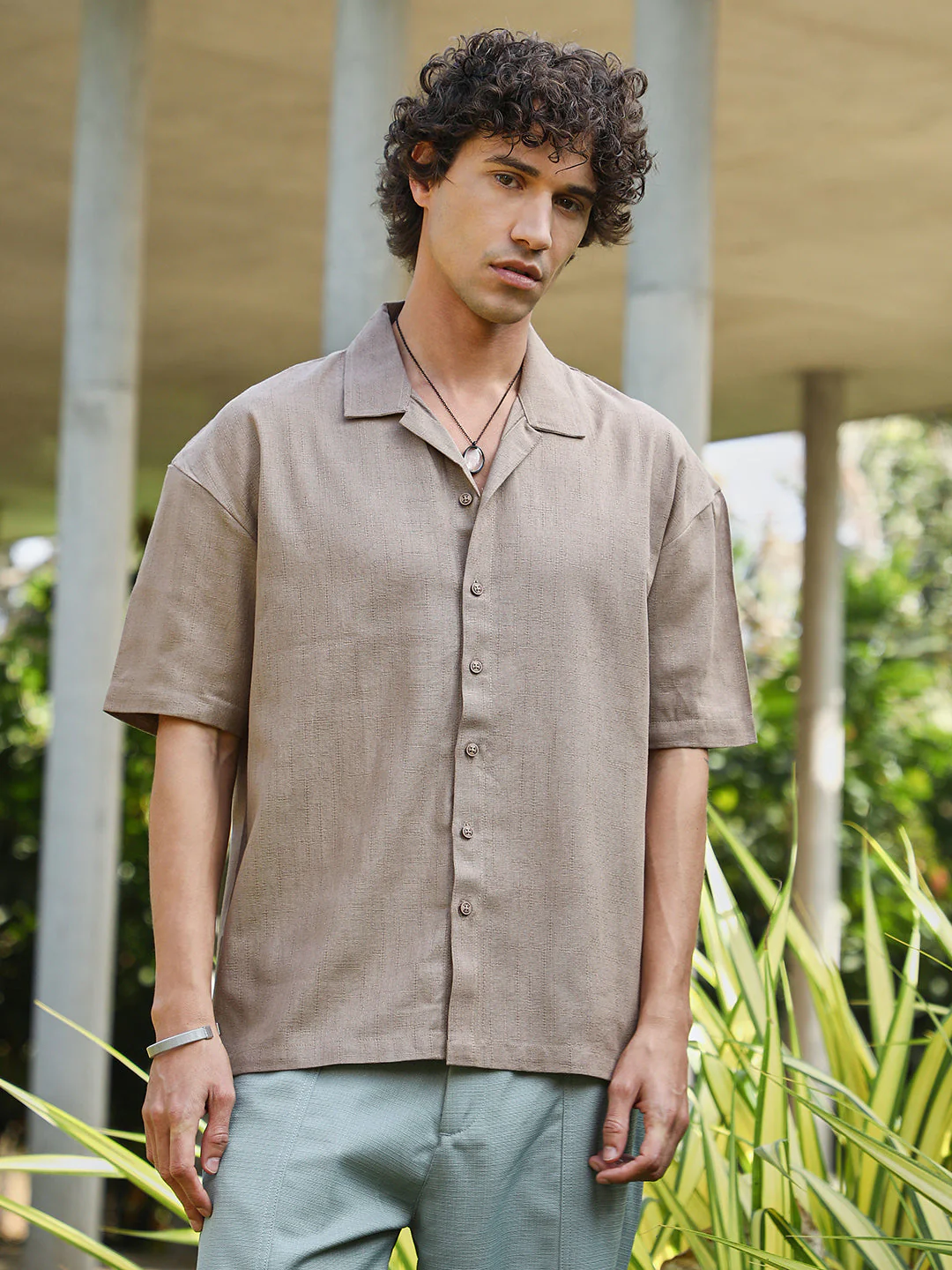 Solid Resort Oversized Shirt - Image 2