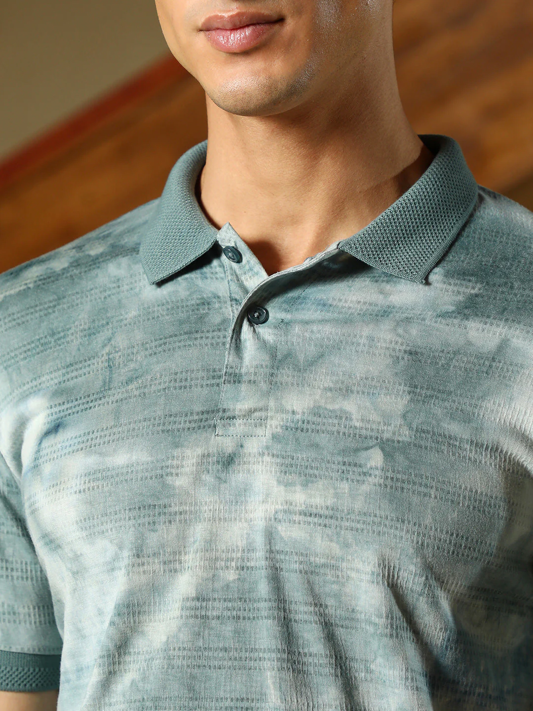 Dye-Panel Jacquard Polo T-Shirt - Image 7