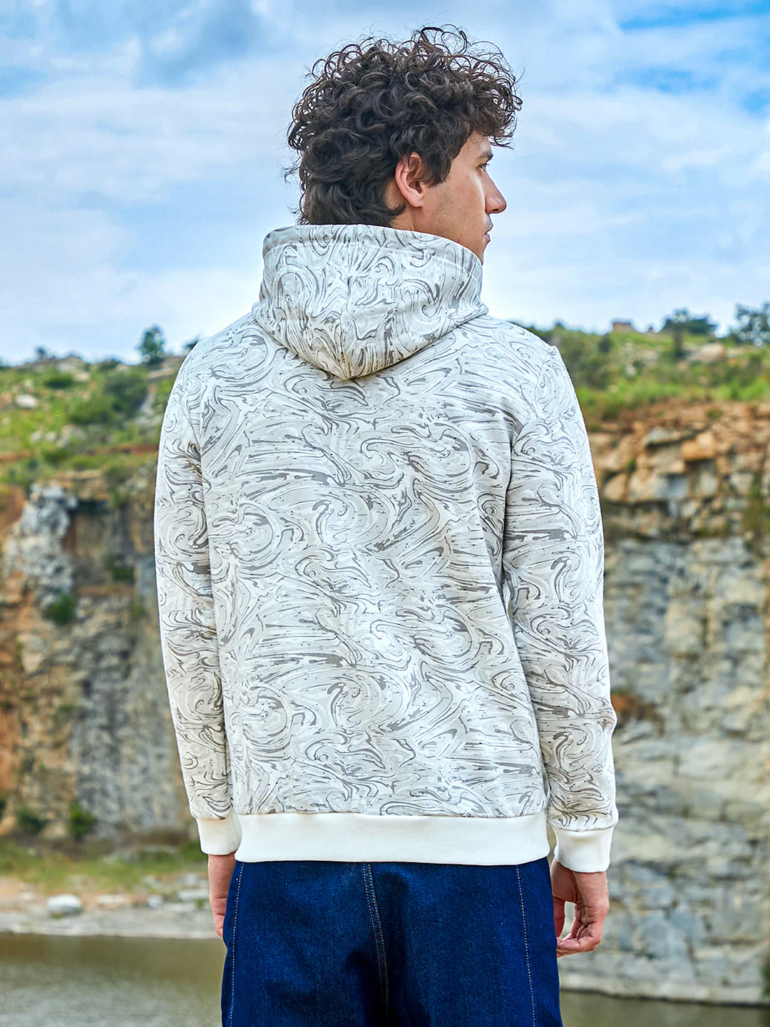 Contrast Fluid Zip Front Hoodie - Image 4