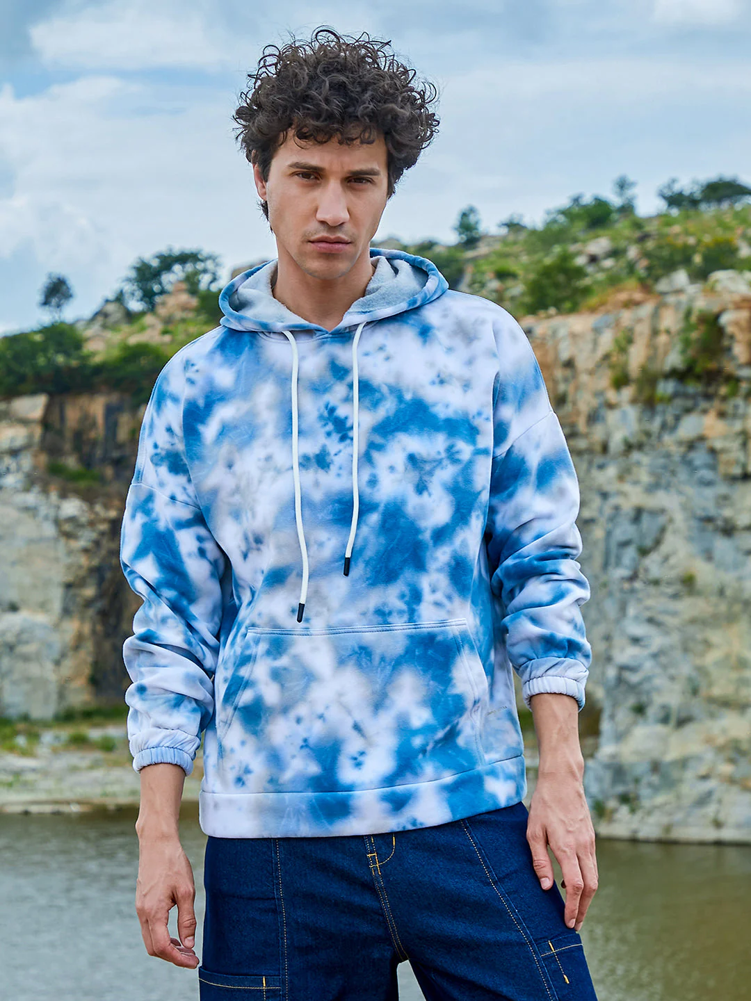 Tie-Dye Oversized Hoodie With Kangaroo Pocket - Image 2