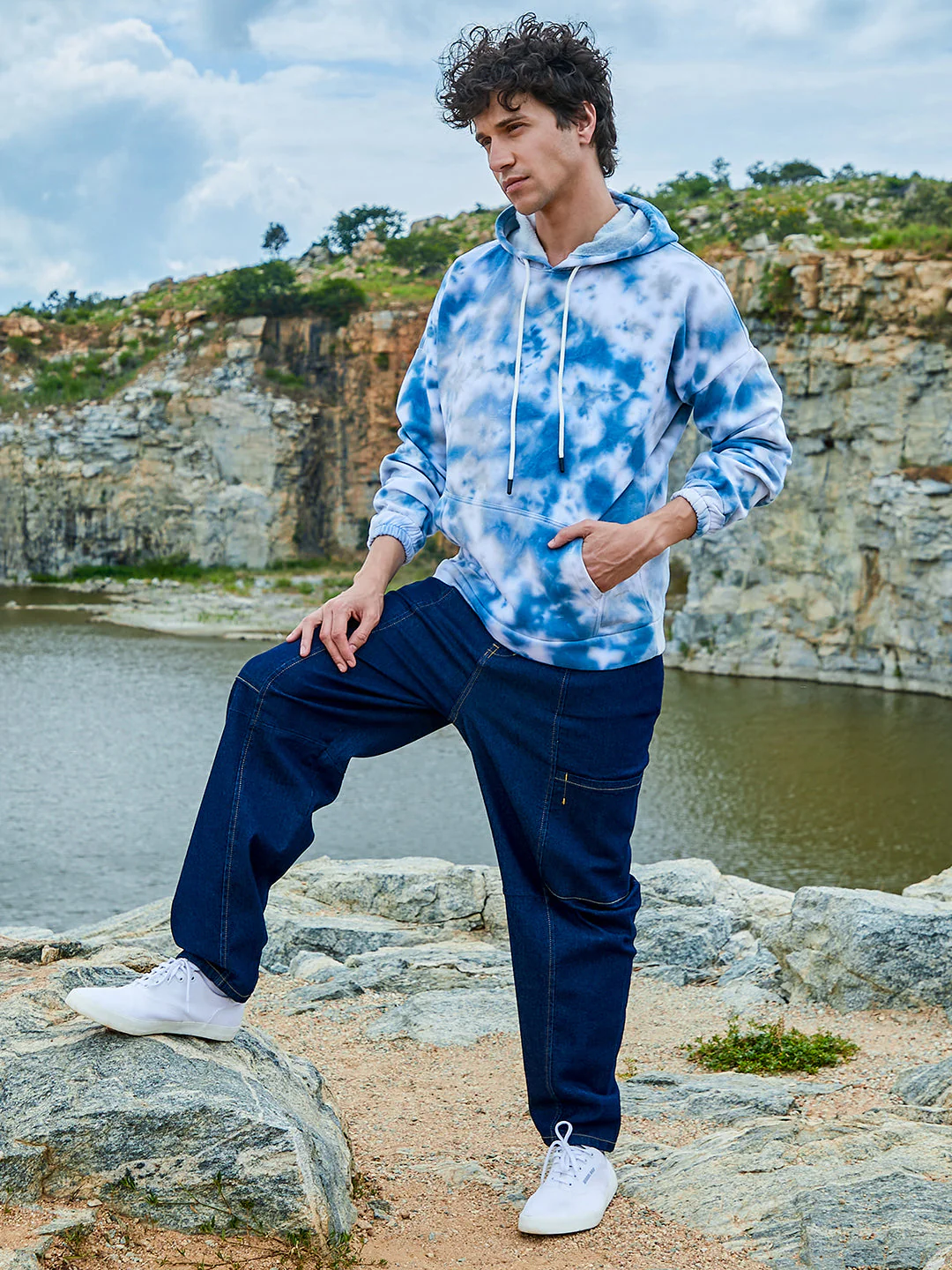 Tie-Dye Oversized Hoodie With Kangaroo Pocket - Image 5
