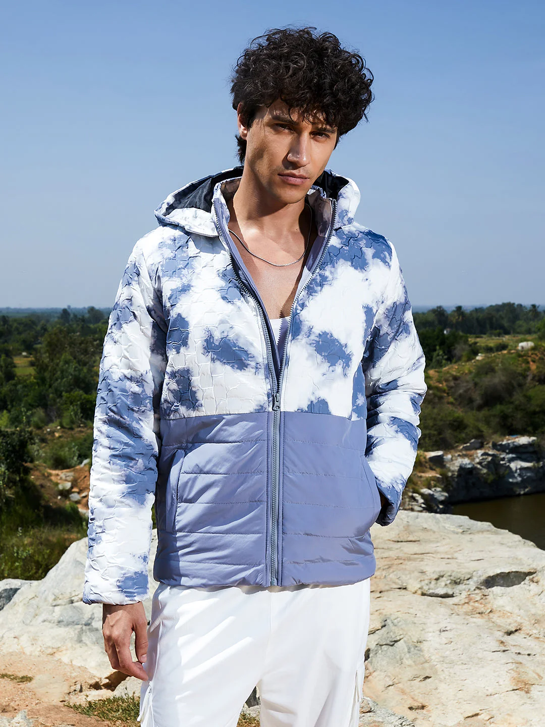 Tie-Dye Block Puffer Jacket - Image 2