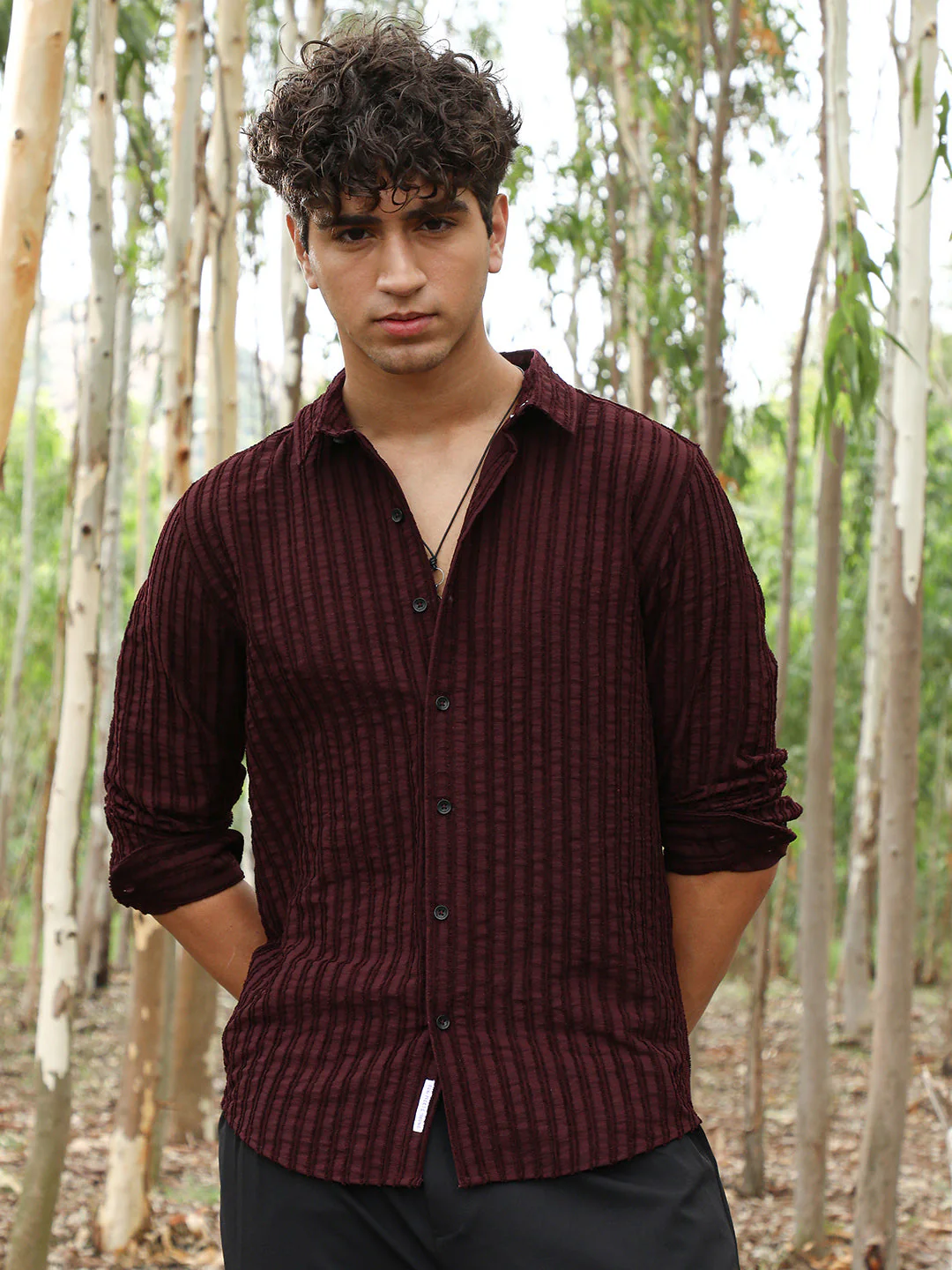 Edgy-Stripe Jacquard Shirt - Image 2