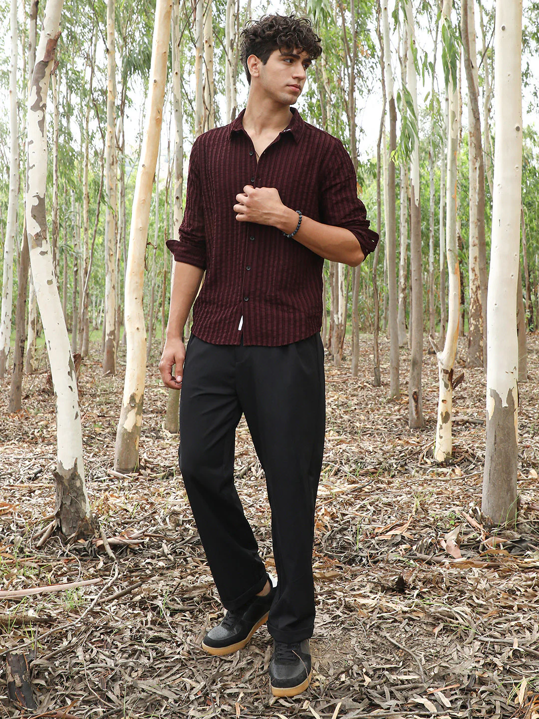 Edgy-Stripe Jacquard Shirt - Image 5
