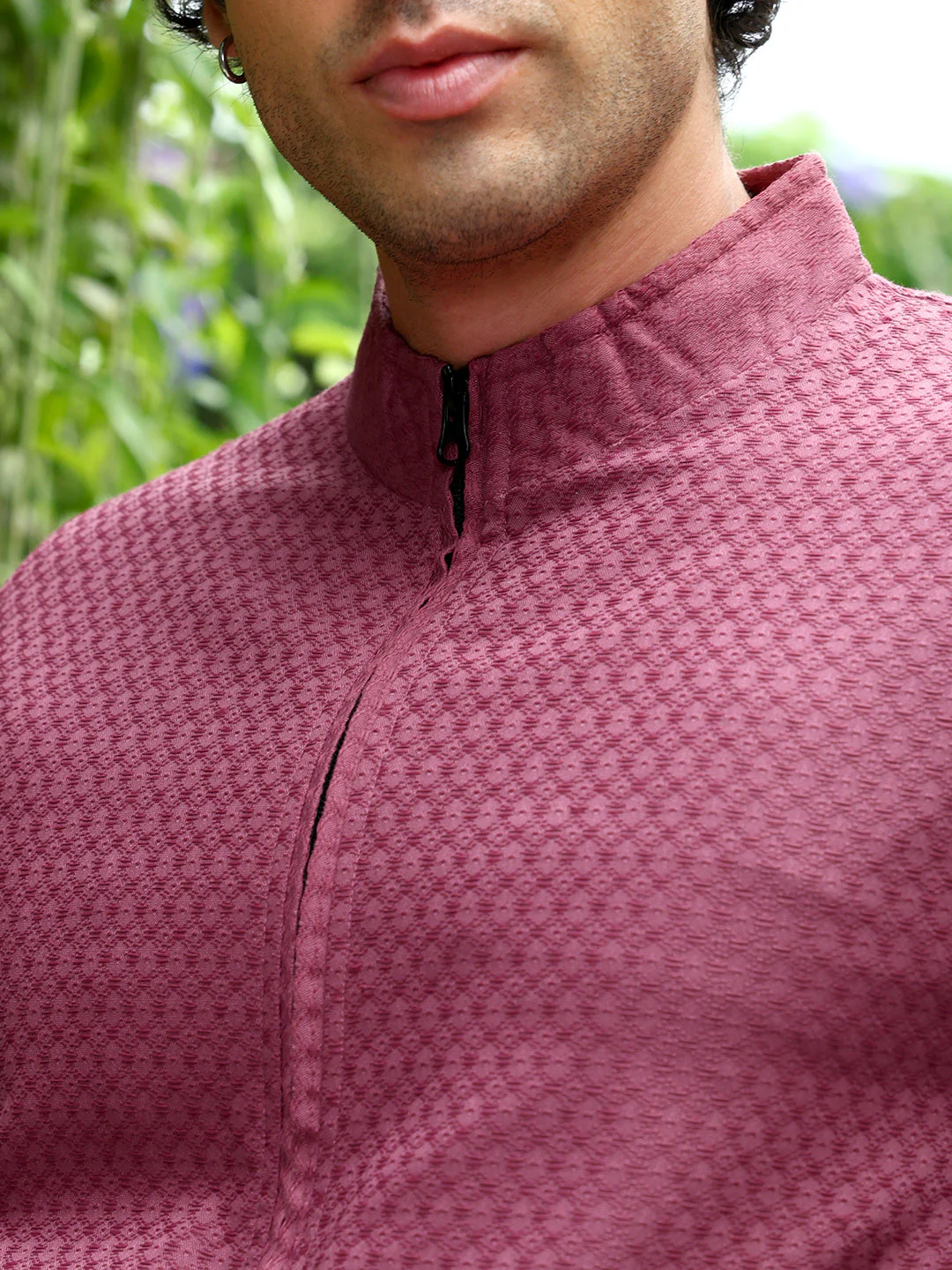 Gridveil-Jacquard Bomber Jacket - Image 7