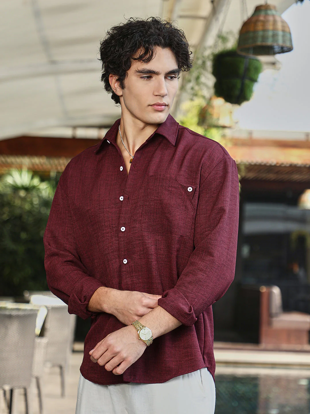 Modular Solid Oversized Shirt - Image 2