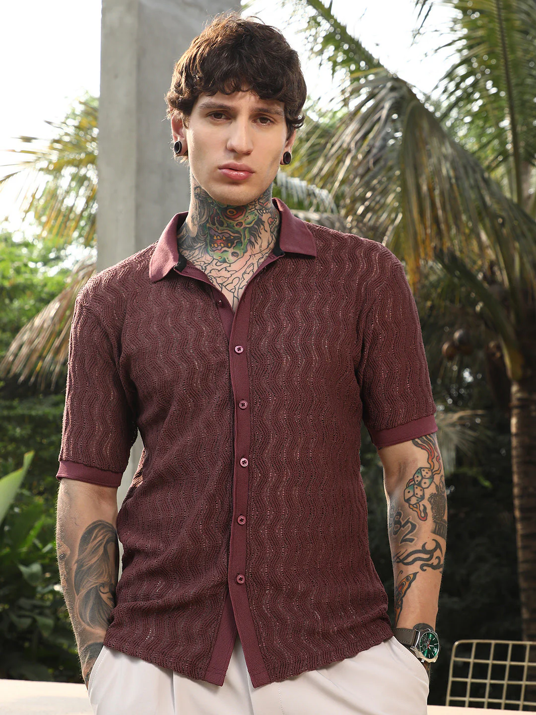 Swirl-Knit Polo Shirt - Image 10