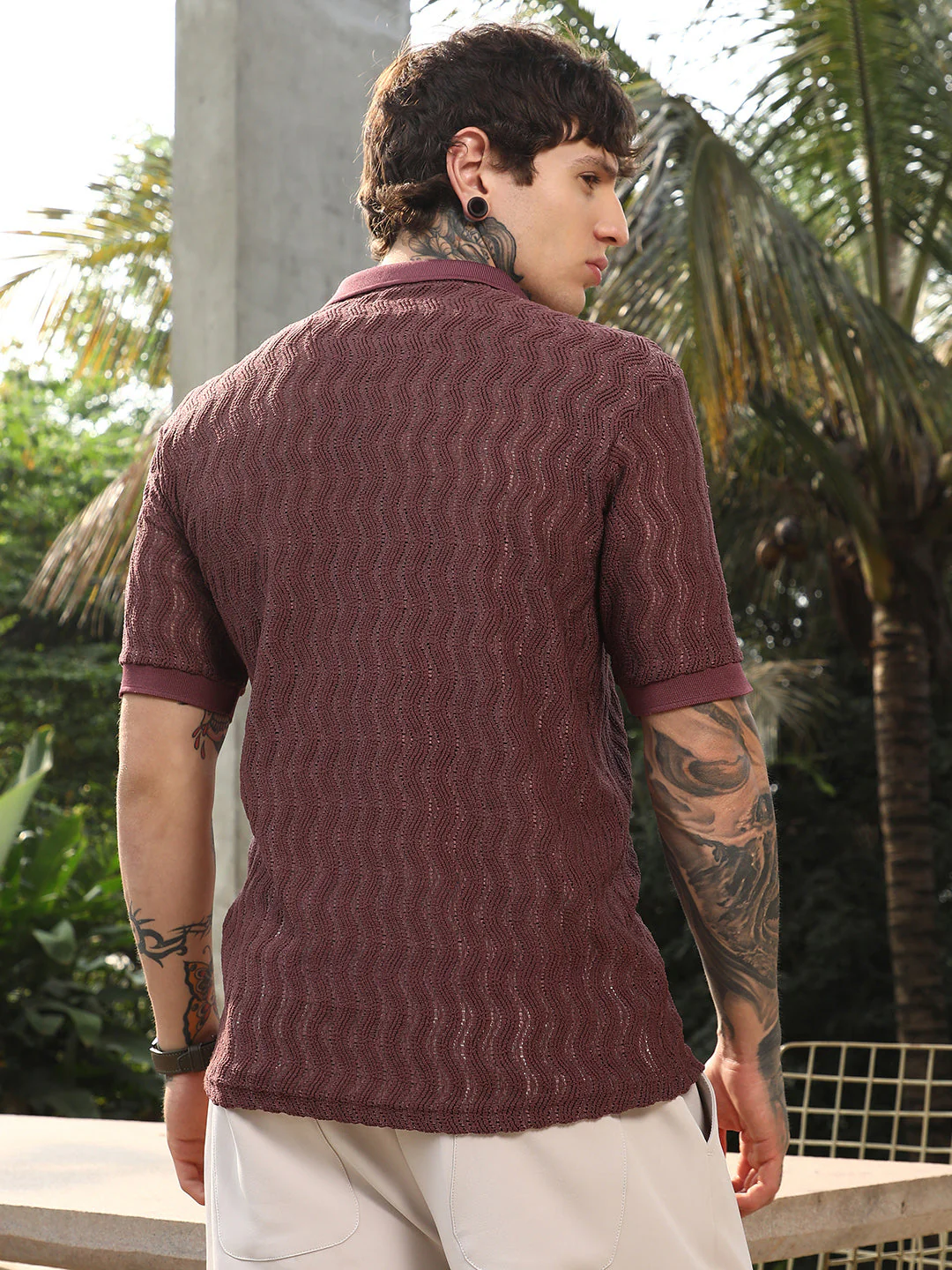 Swirl-Knit Polo Shirt - Image 12