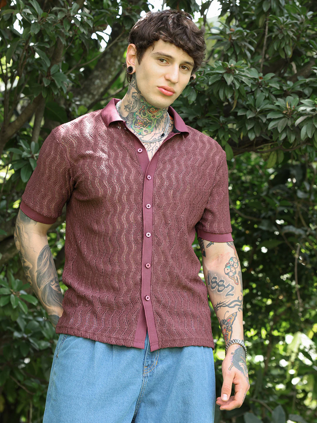 Swirl-Knit Polo Shirt - Image 16