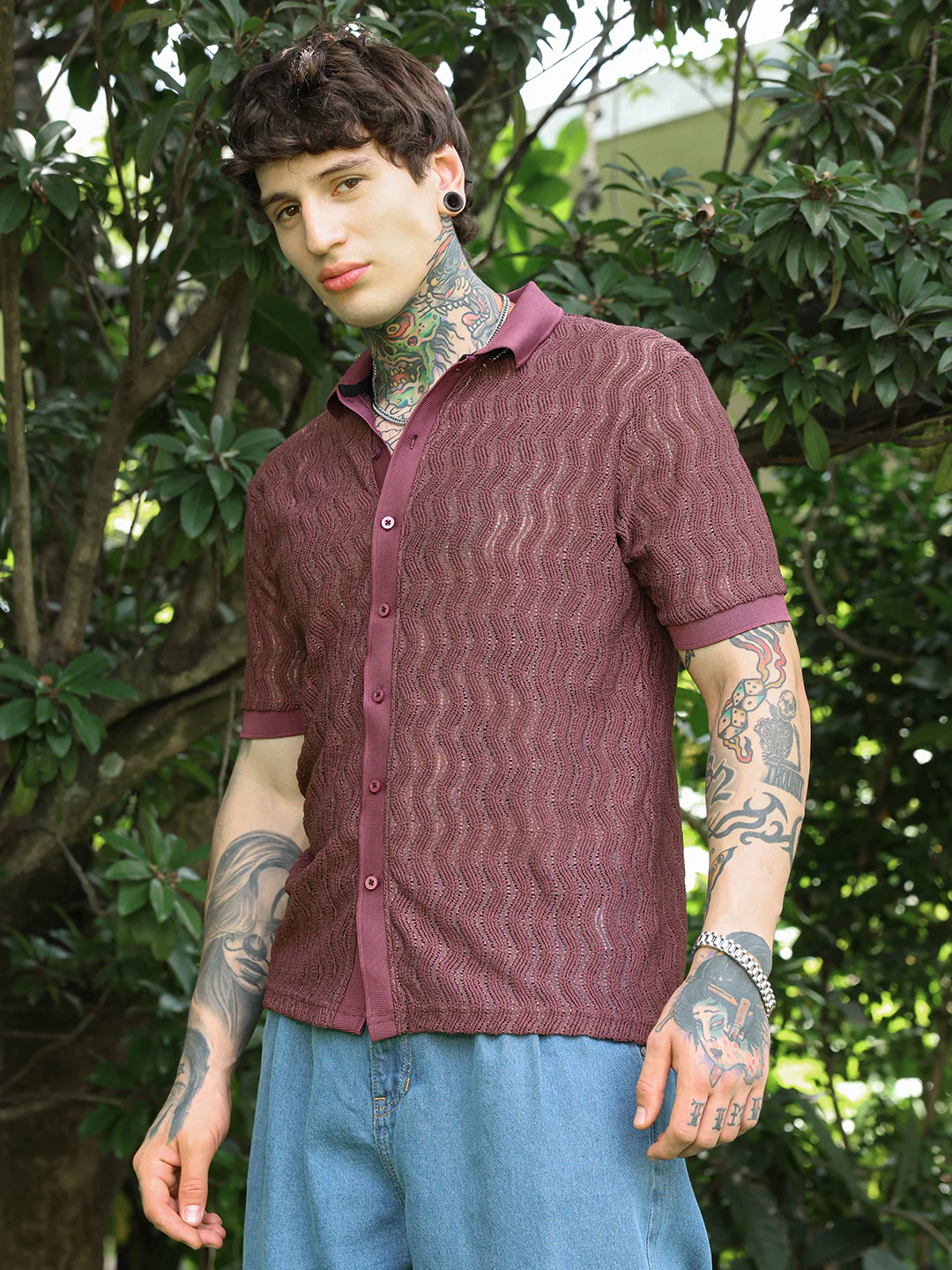 Swirl-Knit Polo Shirt - Image 17
