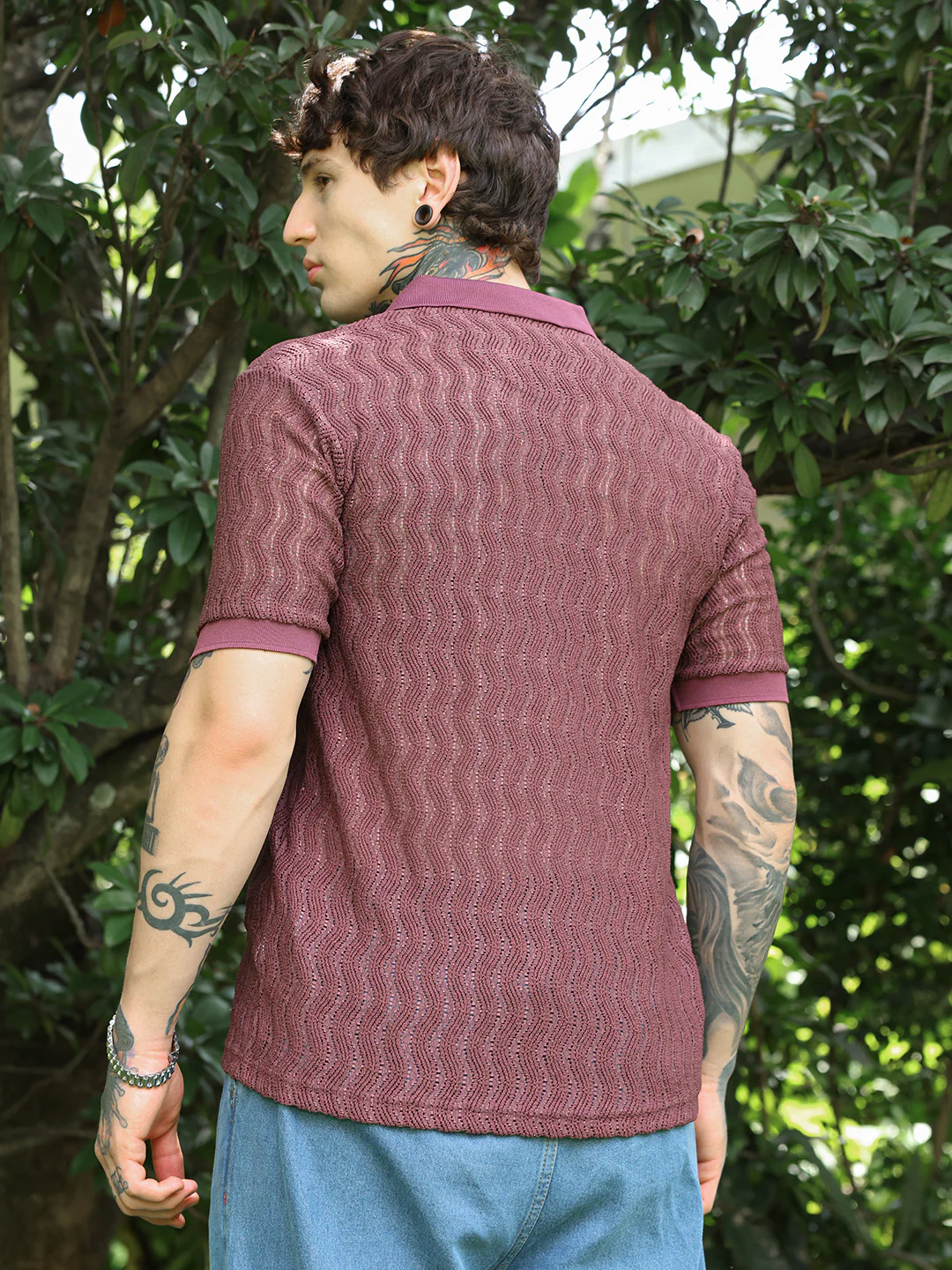 Swirl-Knit Polo Shirt - Image 18