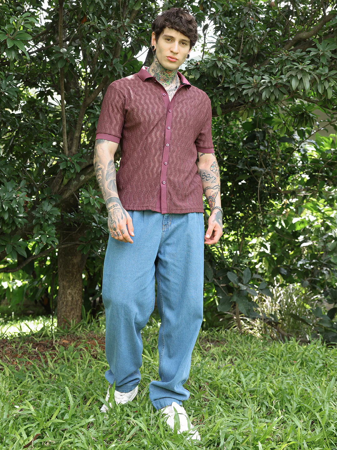 Swirl-Knit Polo Shirt - Image 19