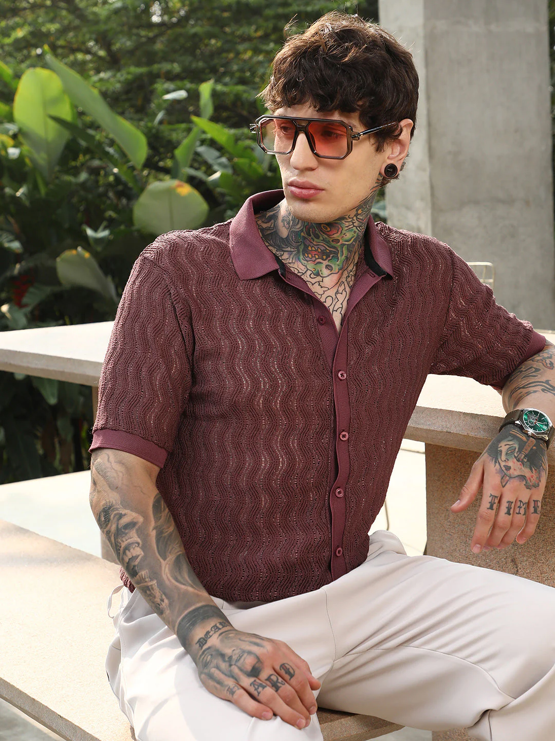 Swirl-Knit Polo Shirt - Image 9