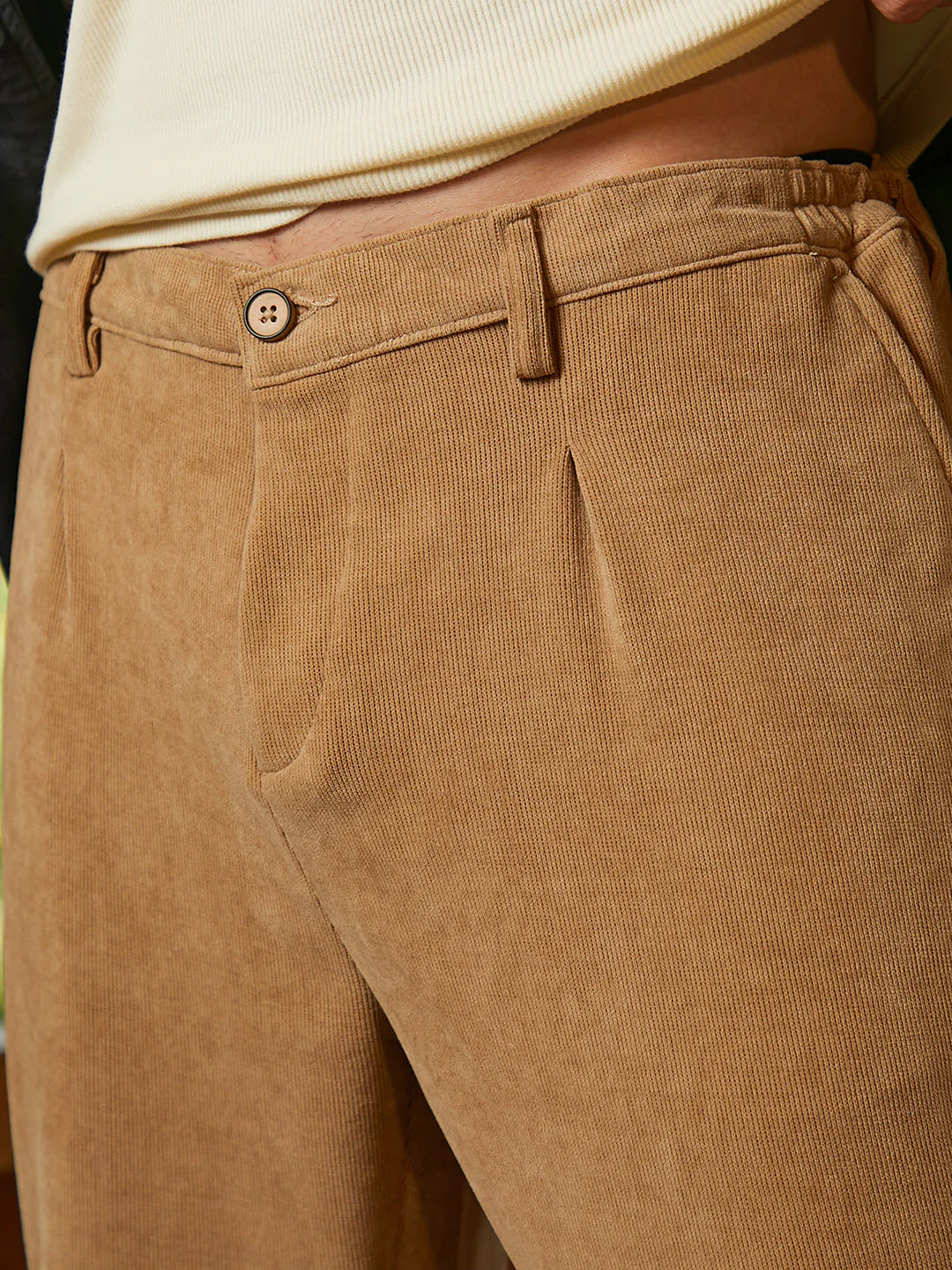 Ribbed Straight-Fit Pleated Trousers - Image 7