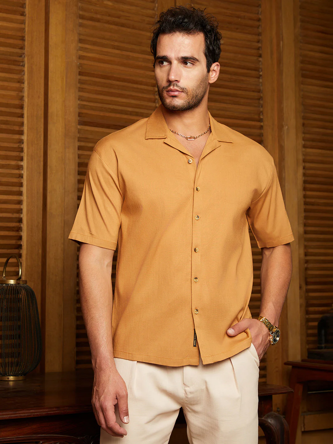 Solid Resort Oversized Shirt - Image 2
