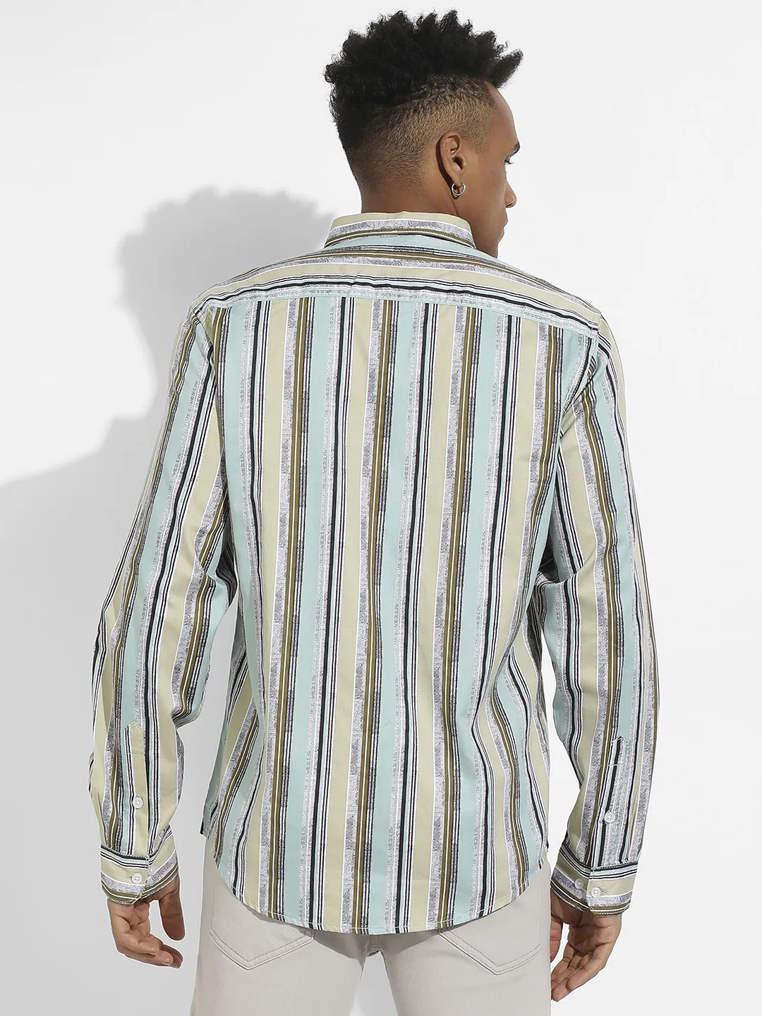 Faded Barcode Striped Shirt - Image 4