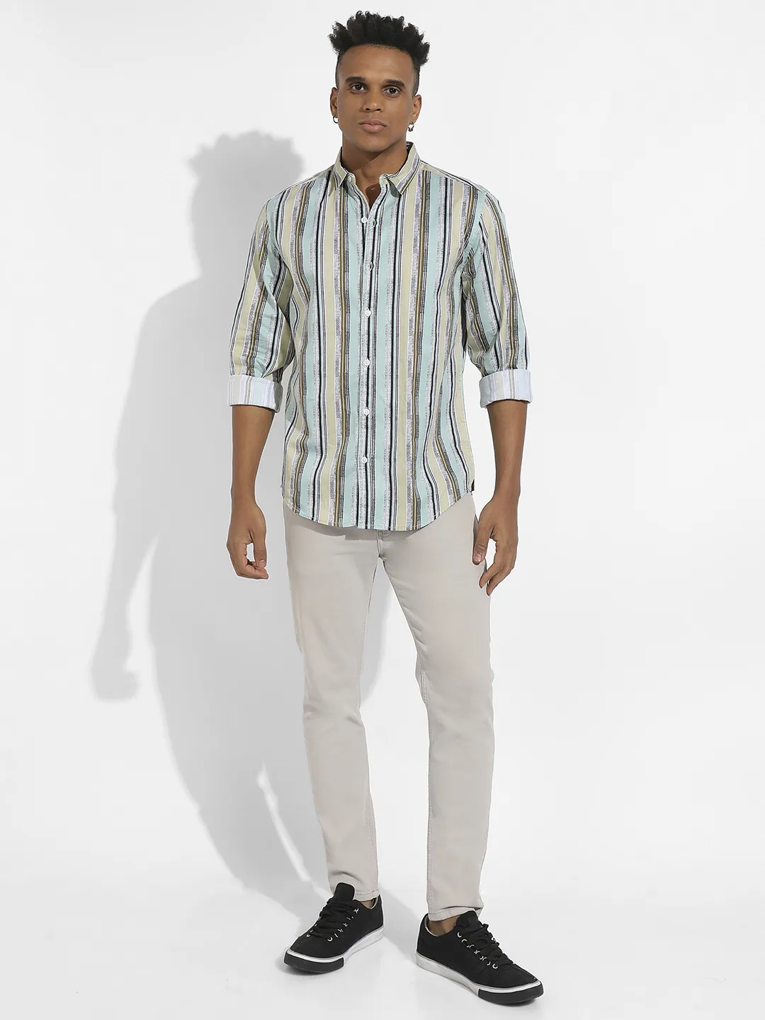 Faded Barcode Striped Shirt - Image 5