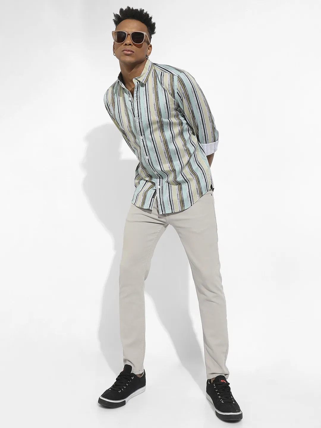 Faded Barcode Striped Shirt - Image 6
