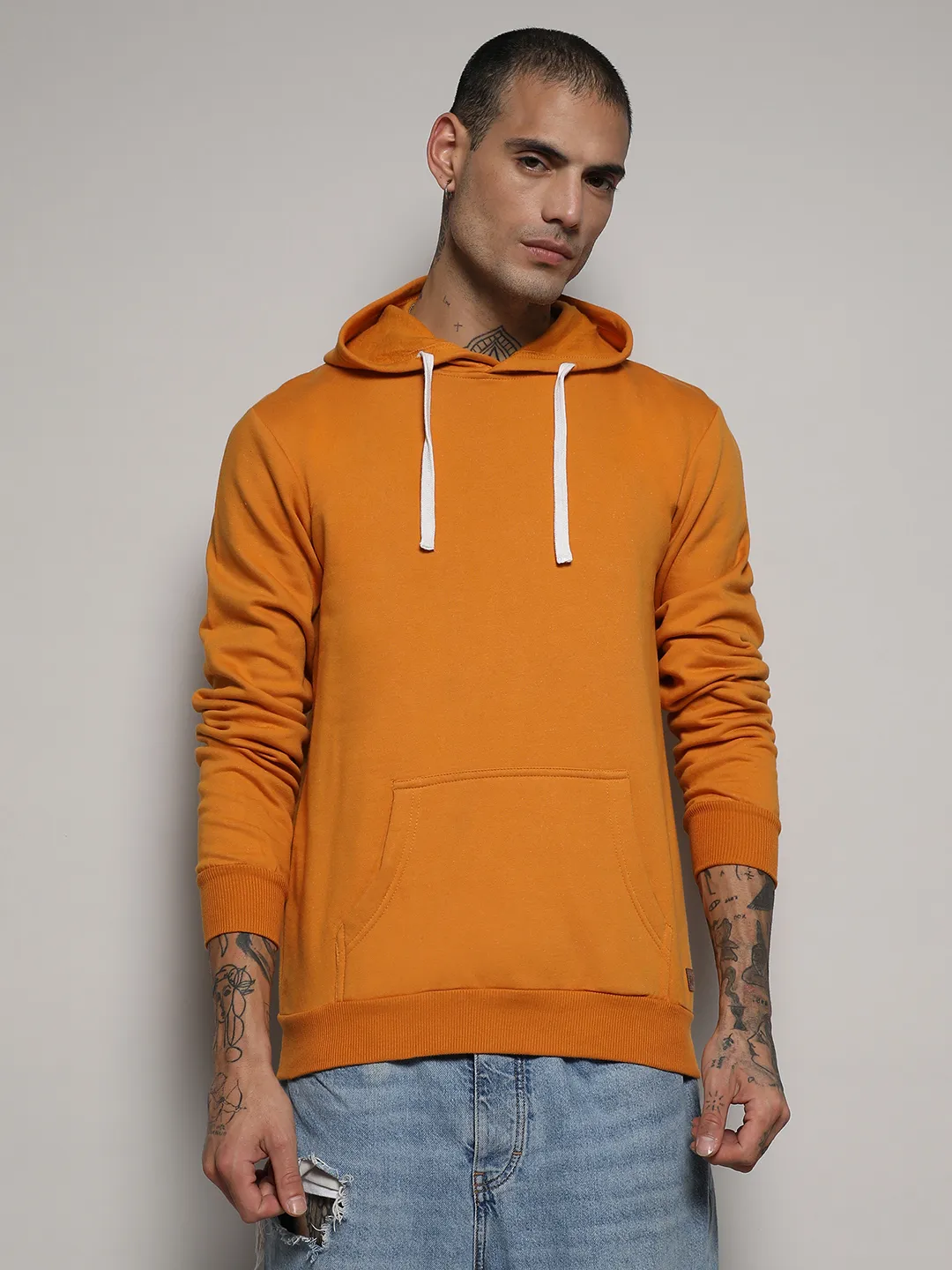 Pullover Hoodie With Contrast Drawstring - Image 2