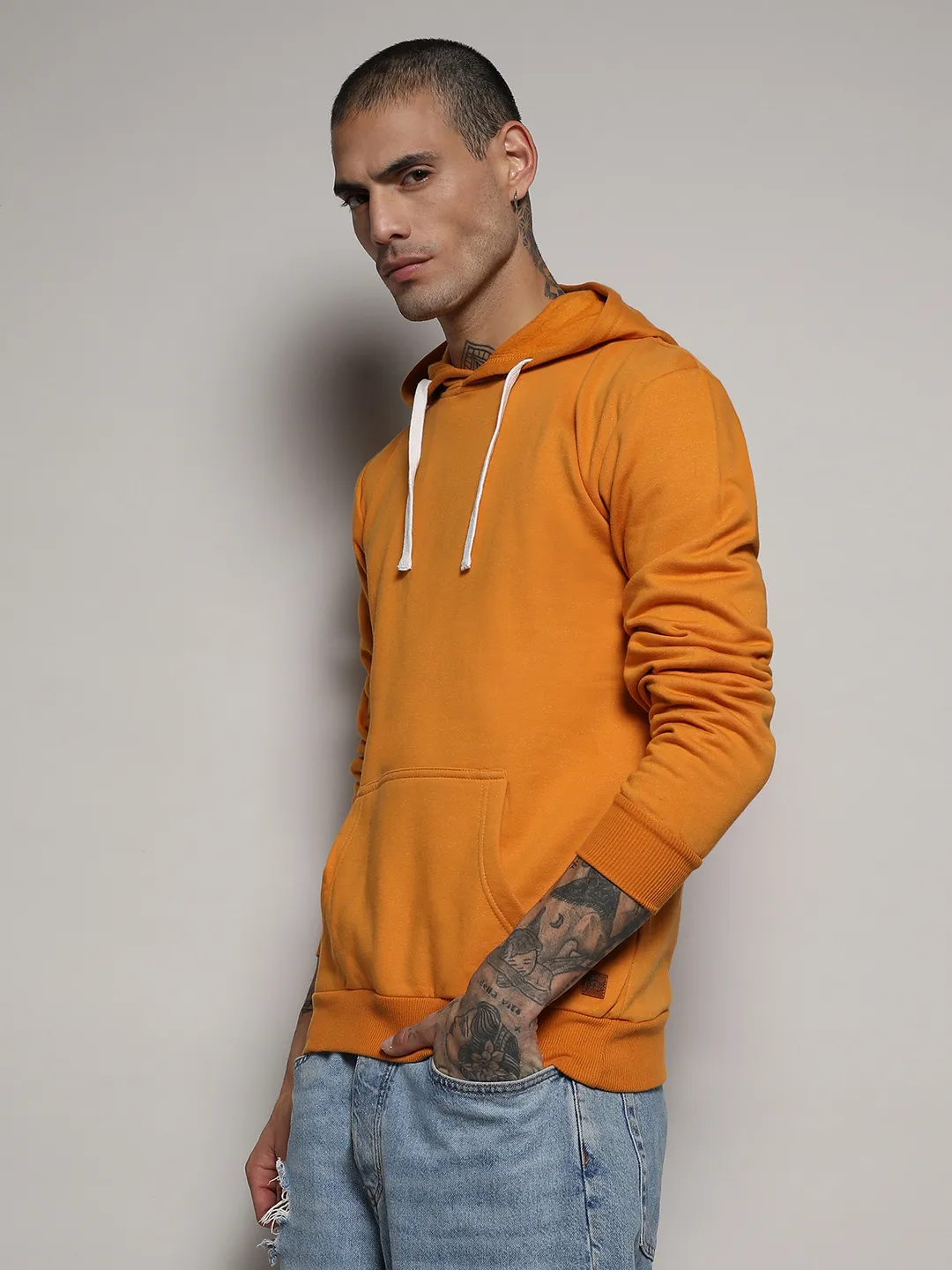 Pullover Hoodie With Contrast Drawstring - Image 3