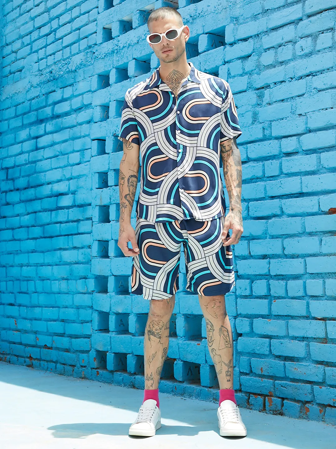 Navy Blue Contrast Print Co-Ord Set - Image 2