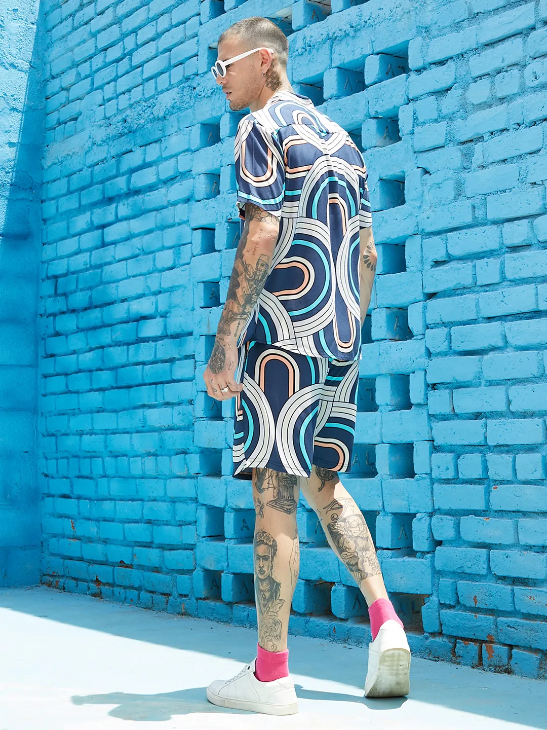 Navy Blue Contrast Print Co-Ord Set - Image 4