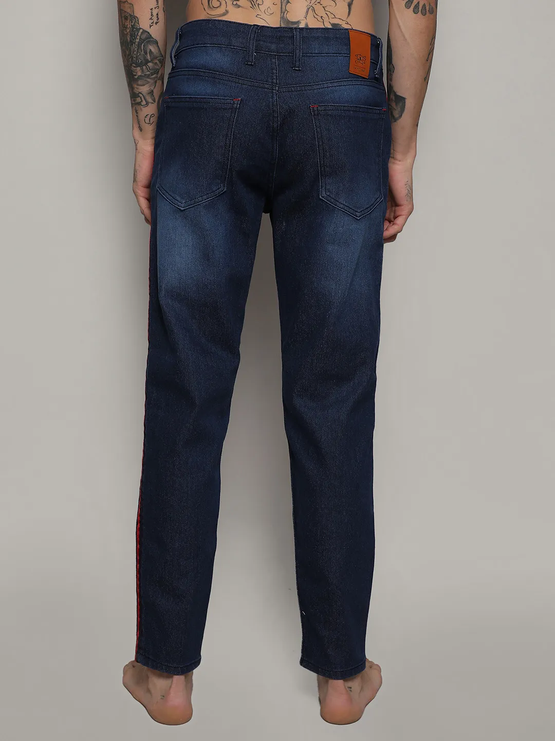 Contrast Side-Striped Denim Jeans - Image 4