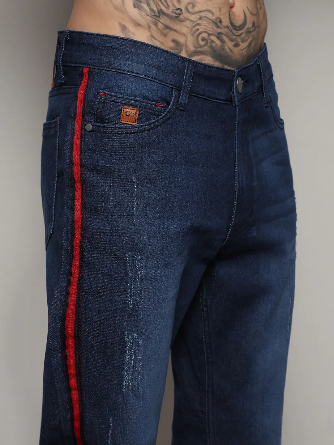 Contrast Side-Striped Denim Jeans - Image 7
