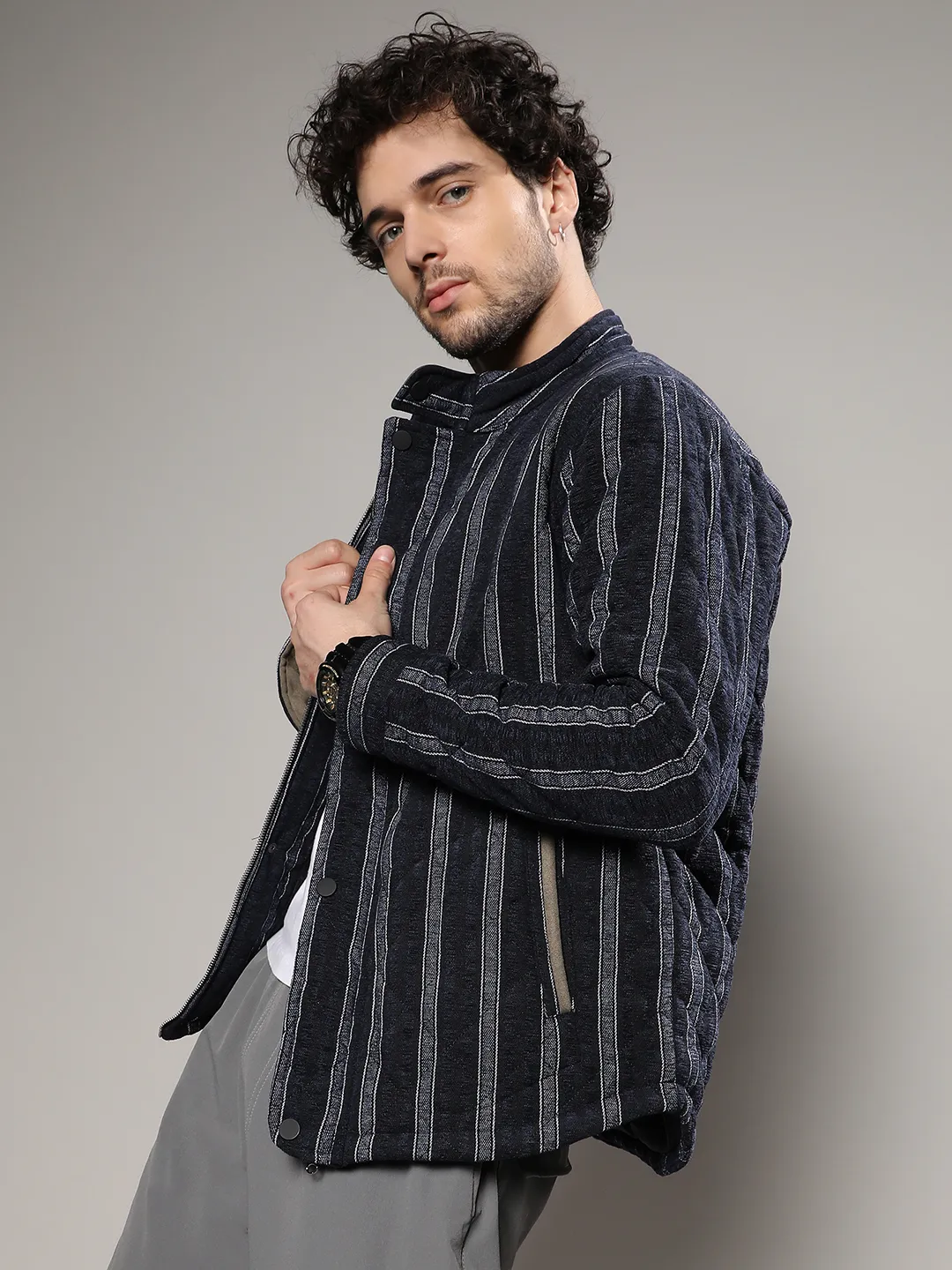 Fleece Block Denim Jacket - Image 5