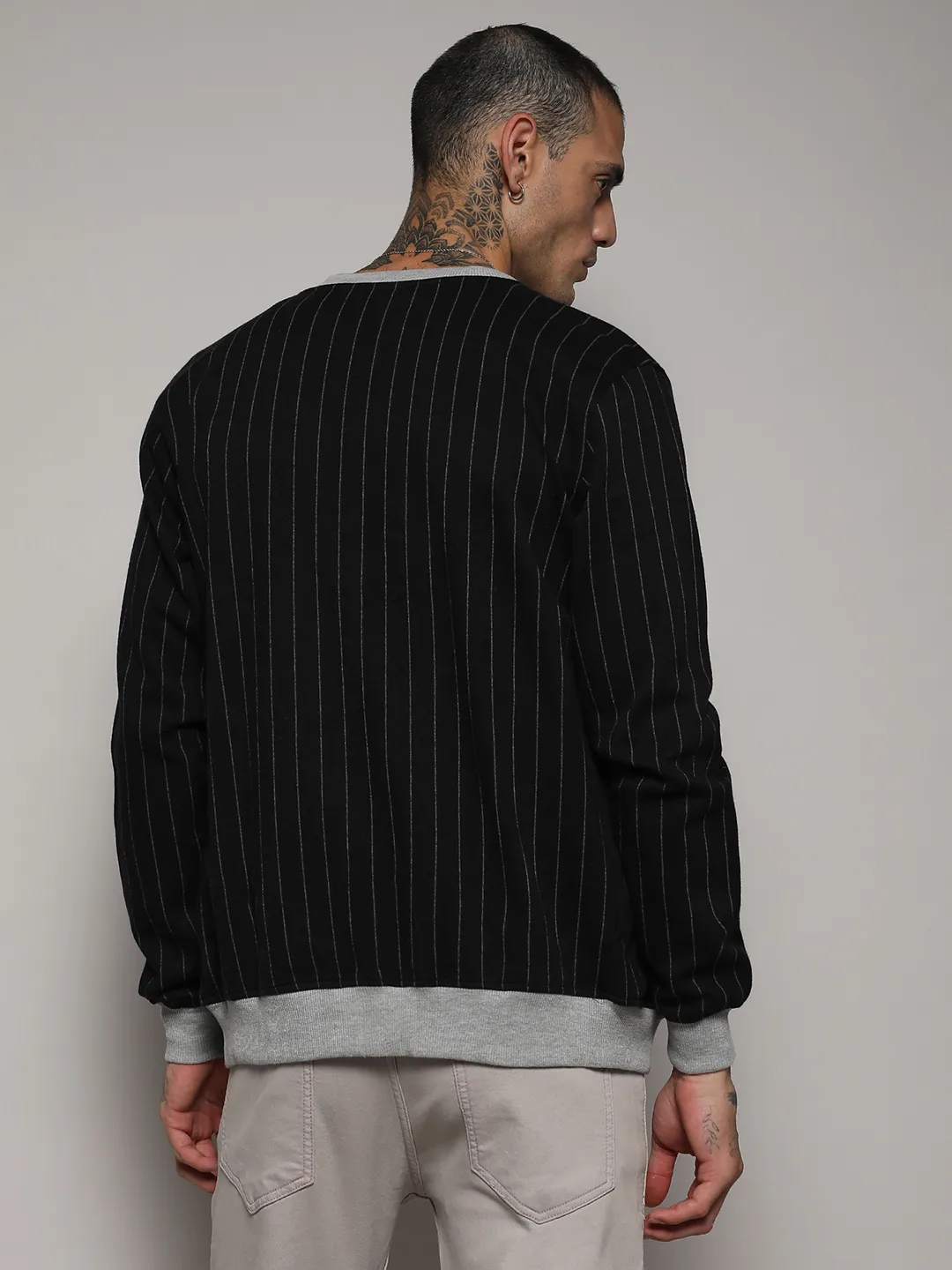 Pinstriped Jacket With Contrast Hem - Image 4