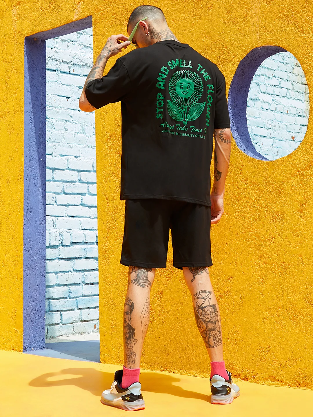 Oversized Black Smell The Flower Co-Ord Set - Image 7
