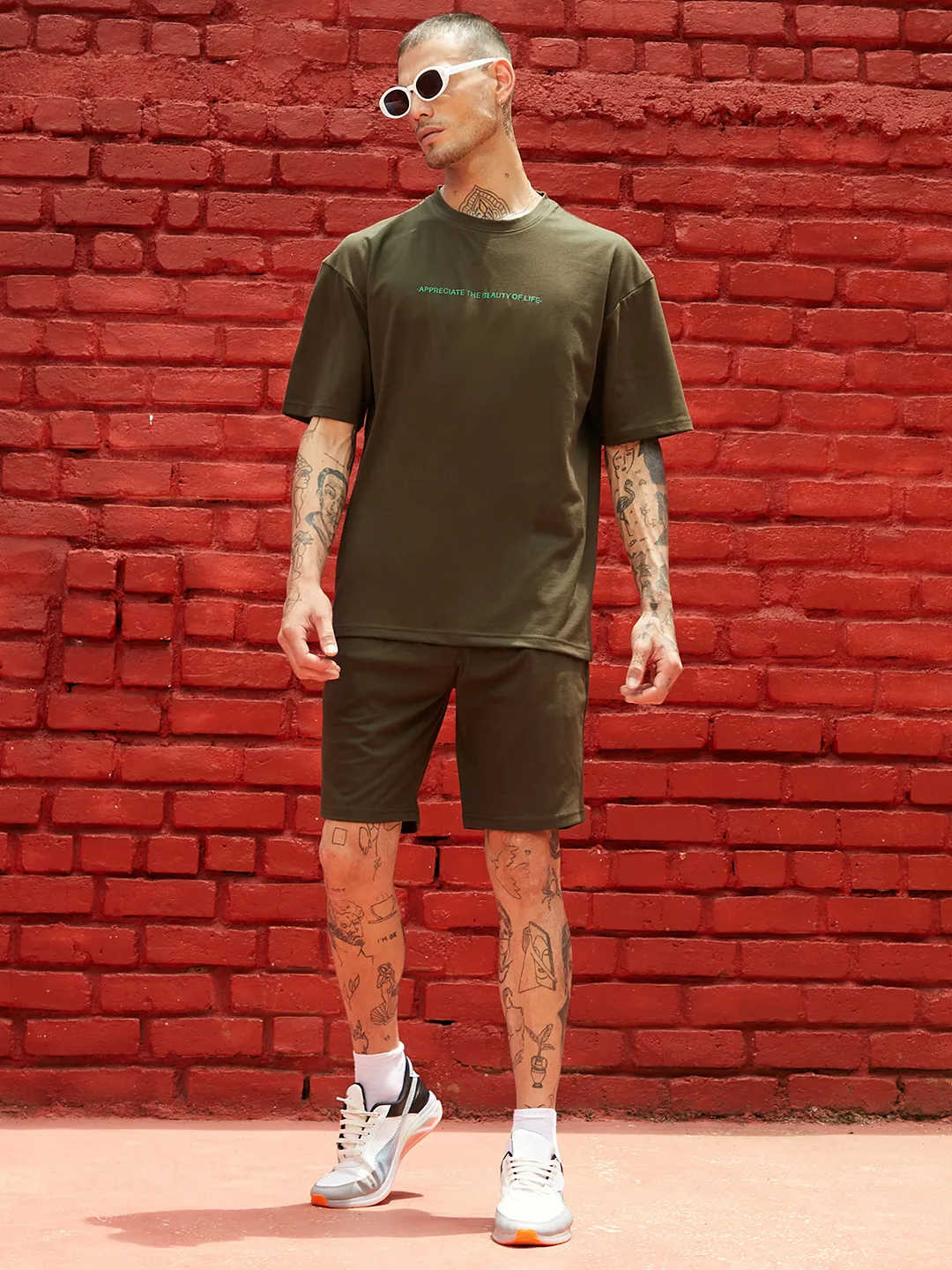 Oversized Forest Green Smell The Flower Co-Ord Set - Image 3