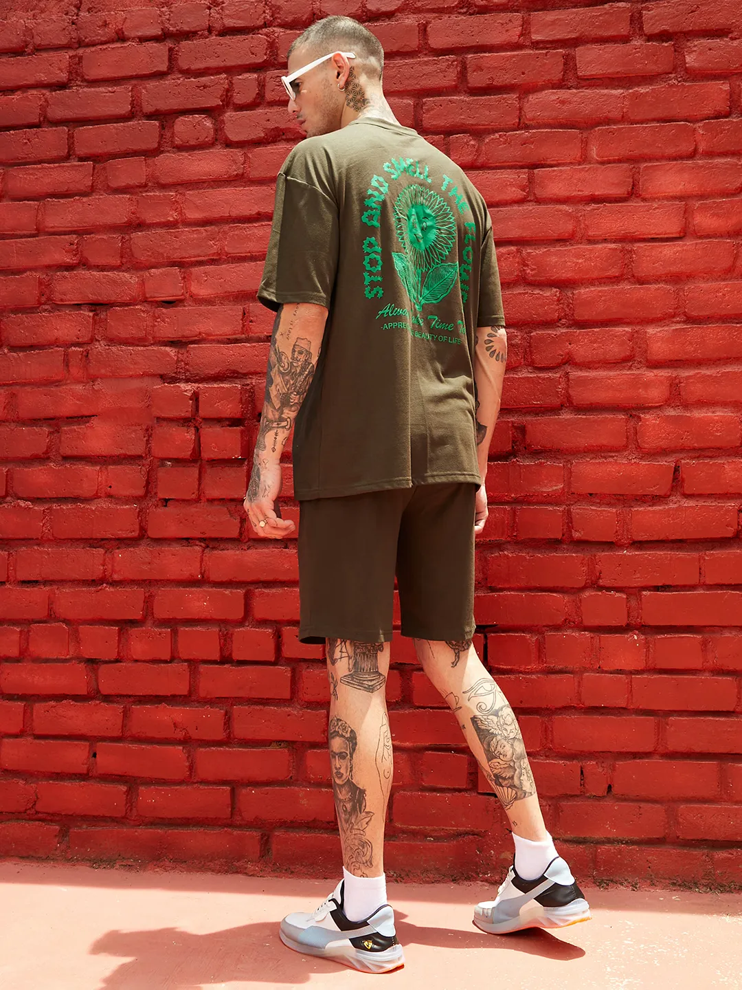 Oversized Forest Green Smell The Flower Co-Ord Set - Image 5