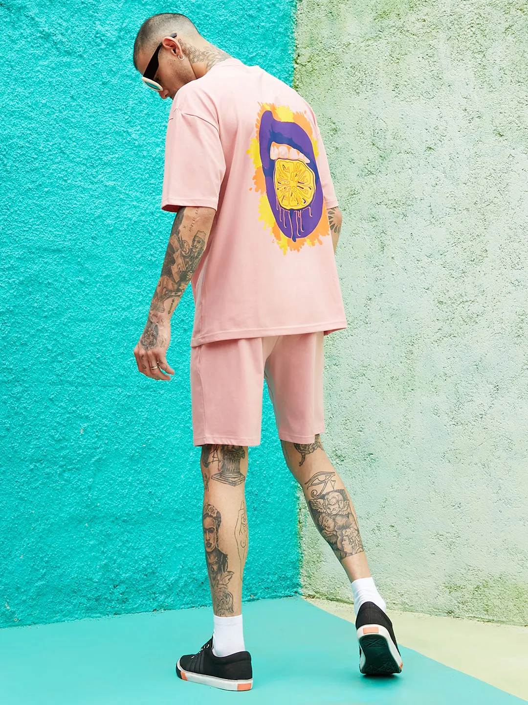 Oversized Pink Orange Mouth Co-Ord Set - Image 4