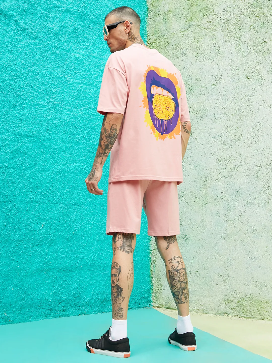 Oversized Pink Orange Mouth Co-Ord Set - Image 5
