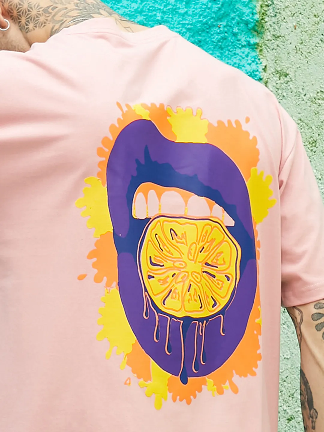 Oversized Pink Orange Mouth Co-Ord Set - Image 8