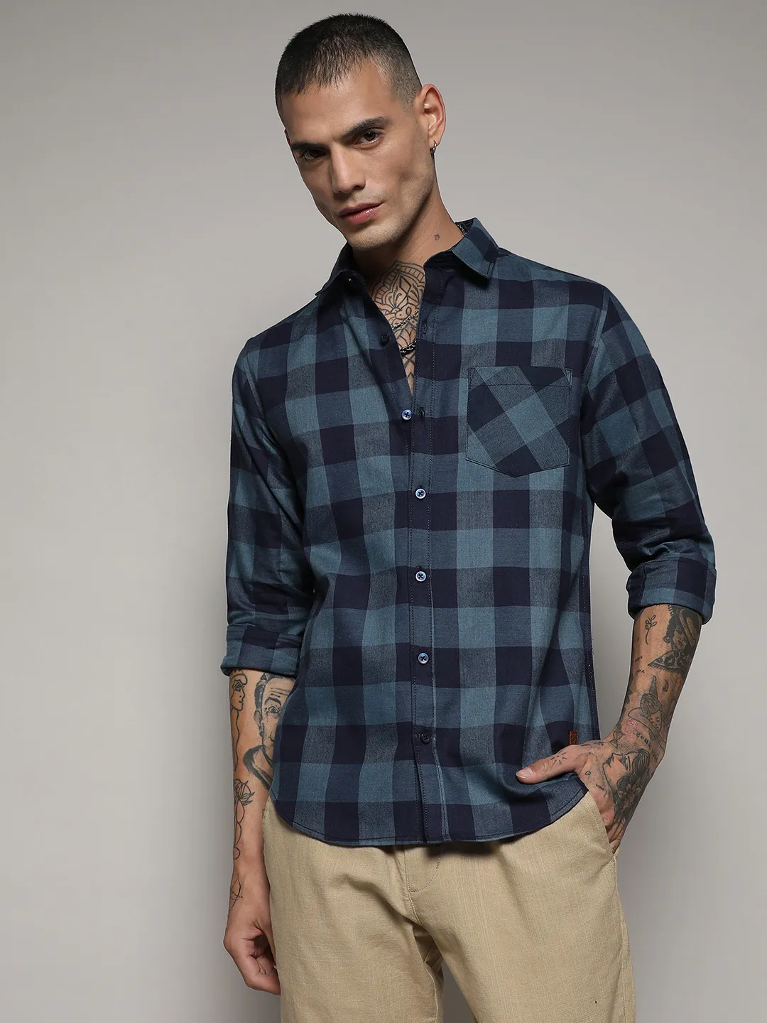 Cotton Check Shirt - Image 2