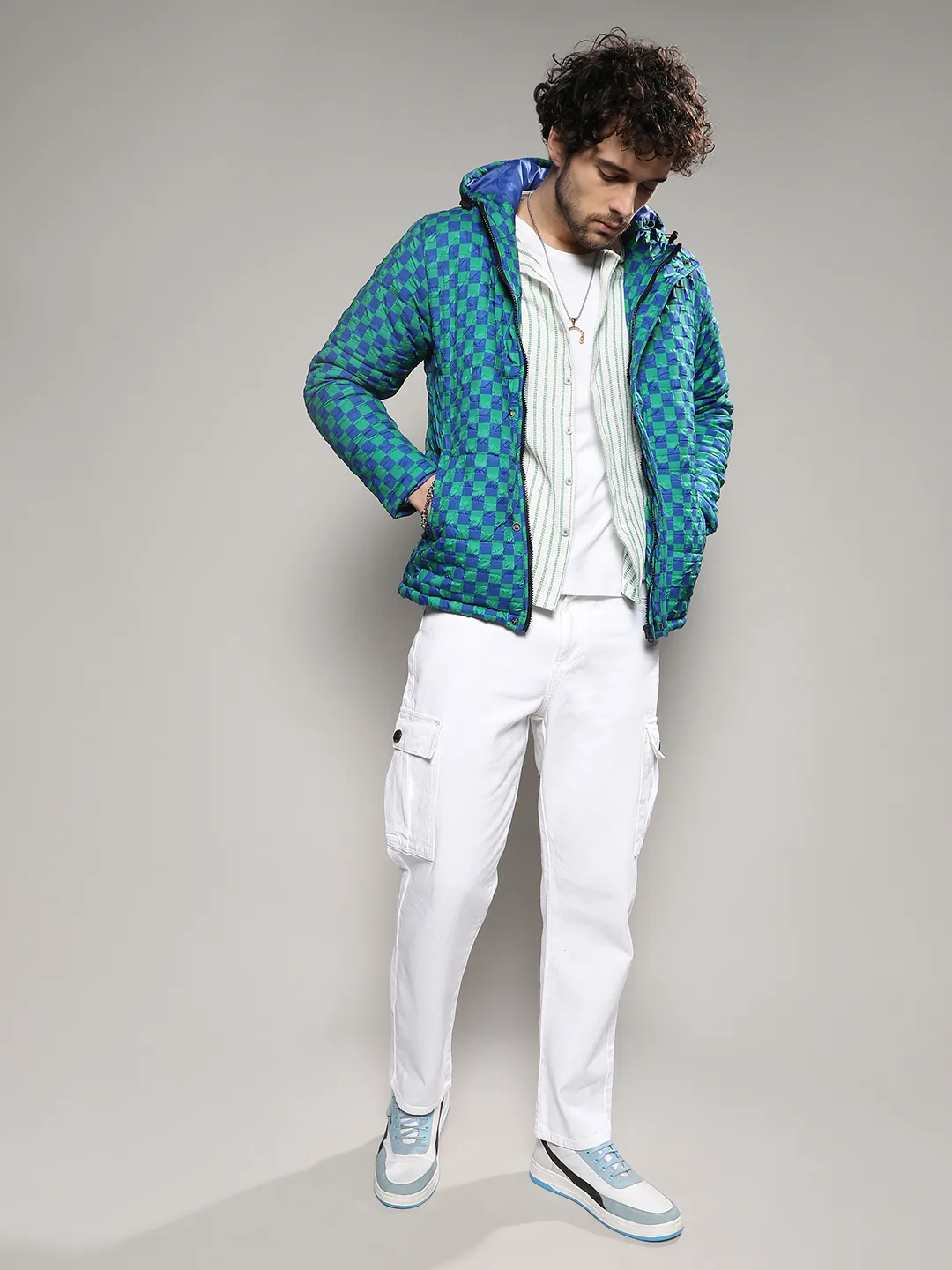 Micro Buffalo Check Puffer Jacket - Image 5