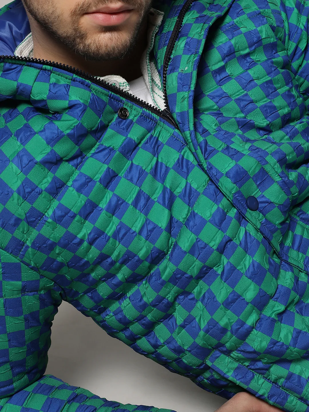 Micro Buffalo Check Puffer Jacket - Image 7