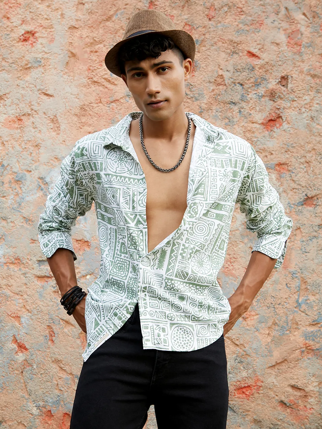 Contrast Aztec Shirt - Image 2